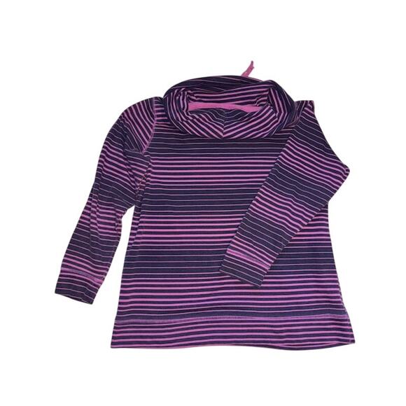 Made for Life Womens Sz Lg Pink/Purple Striped Cowl Neck Sweatshirt Loungewear - Picture 8 of 8